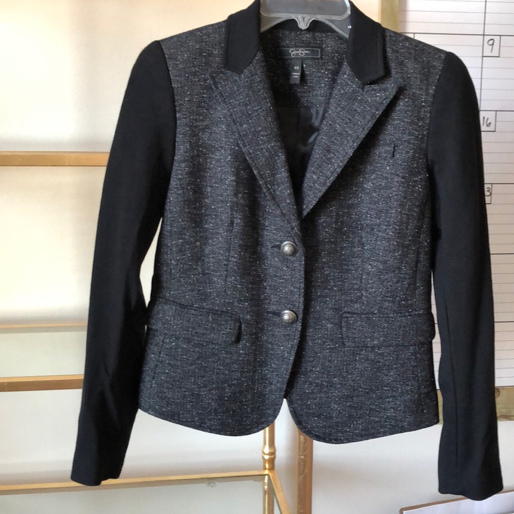 GREY BLACK BLAZER